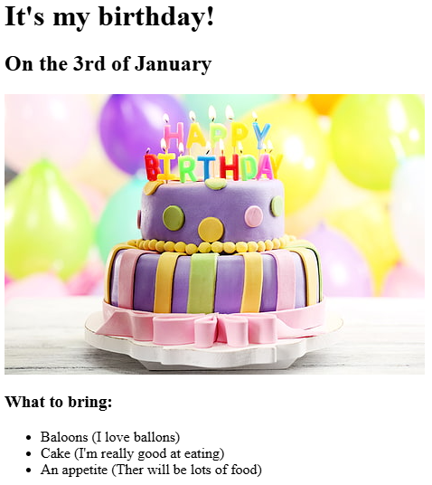 Screenshot of birthday-invite project